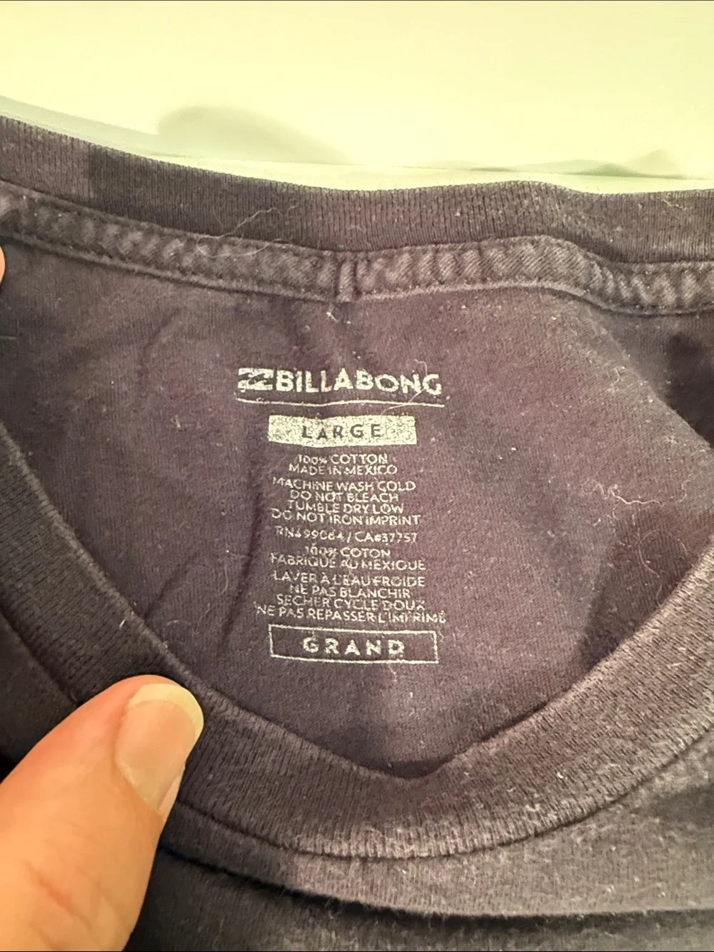Billabong Black Tee with Mint Logo - Picture 3 of 5